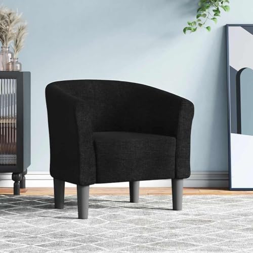 YITHOPI Clubsessel Schwarz Stoff Wohnzimmerstuhl Küchenstuhl für Schlafzimmer Büro von YITHOPI
