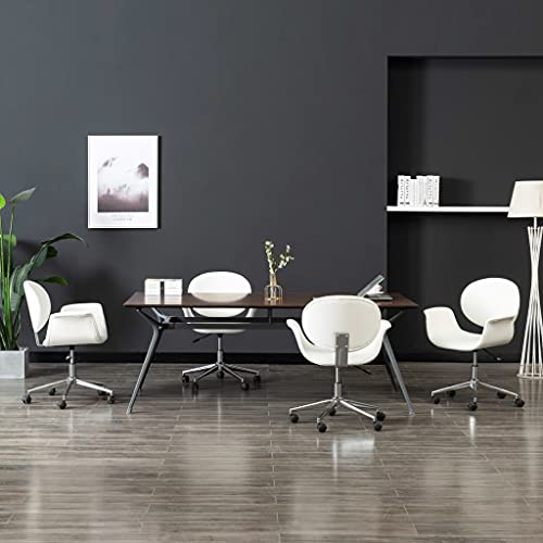 YITHOPI Drehbare Esszimmerstühle 4 STK. Weiß Kunstleder Esszimmermöbel Küchenstühle für Wohnzimmer von YITHOPI