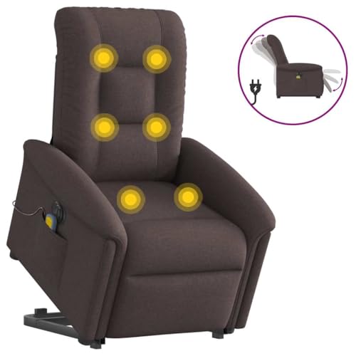 YITHOPI Elektrischer Massagesessel mit Aufstehhilfe Dunkelbraun Stoff Wohnzimmerstuhl Wohnzimmersessel für Wohnzimmer Schlafzimmer von YITHOPI