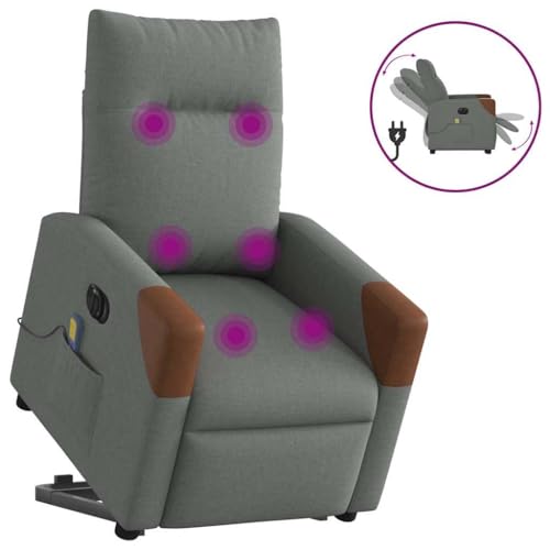 YITHOPI Elektrischer Massagesessel mit Aufstehhilfe Dunkelgrau Stoff Wartezimmerstuhl Stuhl für Schlafzimmer Büro von YITHOPI