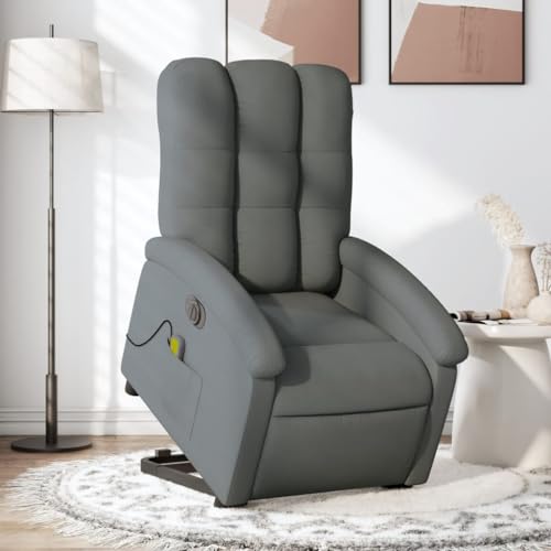 YITHOPI Elektrischer Massagesessel mit Aufstehhilfe Dunkelgrau Stoff Wohnzimmerstuhl Wartezimmersessel für Wohnzimmer Schlafzimmer von YITHOPI