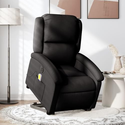 YITHOPI Elektrischer Massagesessel mit Aufstehhilfe Schwarz Stoff Wartezimmersessel Wartezimmerstuhl für Wohnzimmer Küche von YITHOPI