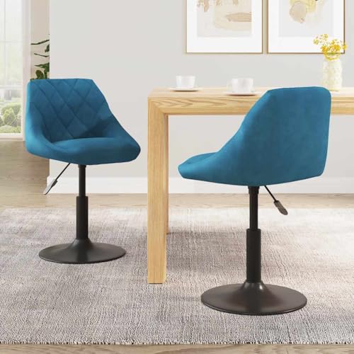 YITHOPI Esszimmerstühle 2 STK. Drehbar Blau Samt Stühle Esszimmer Esszimmermöbel für Wohnzimmer von YITHOPI
