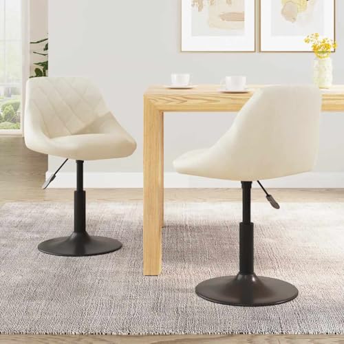 YITHOPI Esszimmerstühle 2 STK. Drehbar Creme Samt Sitzgelegenheiten Küchenstühle für Schlafzimmer von YITHOPI