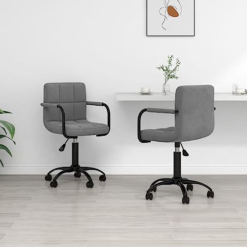 YITHOPI Esszimmerstühle 2 STK. Drehbar Dunkelgrau Samt Sitzgelegenheiten Esszimmermöbel für Schlafzimmer von YITHOPI
