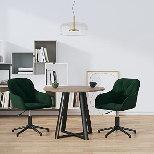 YITHOPI Esszimmerstühle 2 STK. Drehbar Dunkelgrün Samt Wohnzimmerstühle Multifunktionaler Esszimmerstuhl für Schlafzimmer von YITHOPI