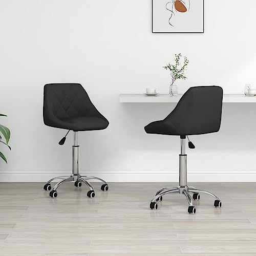 YITHOPI Esszimmerstühle 2 STK. Drehbar Schwarz Kunstleder Speisestühle Küchenstühle für Wohnzimmer von YITHOPI