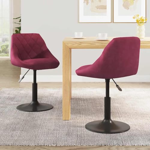 YITHOPI Esszimmerstühle 2 STK. Drehbar Weinrot Samt Wohnzimmerstühle Sitzgelegenheiten für Schlafzimmer von YITHOPI