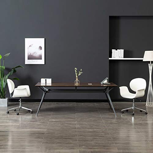 YITHOPI Esszimmerstühle 2 STK. Drehbar Weiß Kunstleder Küchenstühle Bequeme Stühle für Wohnzimmer von YITHOPI