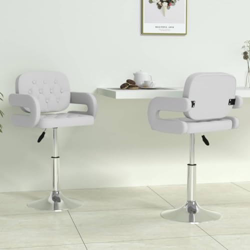 YITHOPI Esszimmerstühle 2 STK. Drehbar Weiß Kunstleder Stühle Esszimmer Küchenstühle für Esszimmerstuhl von YITHOPI