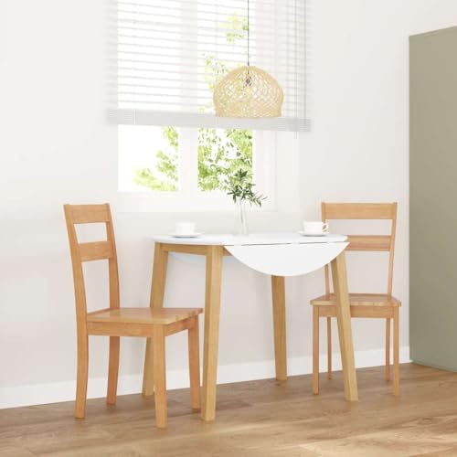 YITHOPI Esszimmerstühle 2 STK. Natur Massivholz Gummibaum Küchenstühle Sitzgelegenheiten für Wohnzimmer von YITHOPI