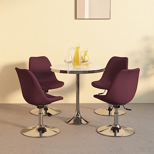 YITHOPI Esszimmerstühle 4 STK. Drehbar Lila Stoff Esszimmermöbel Küchenstühle für Wohnzimmer von YITHOPI