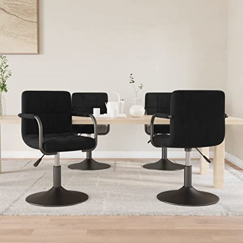 YITHOPI Esszimmerstühle 4 STK. Drehbar Schwarz Samt Multifunktionaler Esszimmerstuhl Sitzgelegenheiten für Esszimmerstuhl YITHOPI Esszimmerstühle 4 STK. Drehbar Schwarz Samt Multifunktionaler Esszimmerstuhl Sitzgelegenheiten für Esszimmerstuhl von YITHOPI