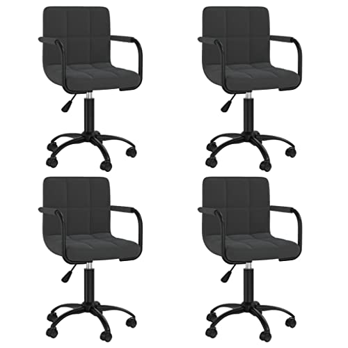 YITHOPI Esszimmerstühle 4 STK. Drehbar Schwarz Samt Stühle Esszimmer Speisestühle für Wohnzimmer von YITHOPI