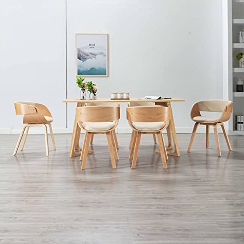 YITHOPI Esszimmerstühle 6 STK. Creme Bugholz und Kunstleder Speisestühle Multifunktionaler Esszimmerstuhl für Wohnzimmer YITHOPI Esszimmerstühle 6 STK. Creme Bugholz und Kunstleder Speisestühle Multifunktionaler Esszimmerstuhl für Wohnzimmer von YITHOPI