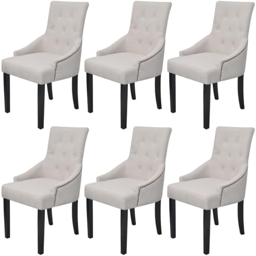 YITHOPI Esszimmerstühle 6 STK. Cremegrau Stoff Multifunktionaler Esszimmerstuhl Speisestühle für Wohnzimmer YITHOPI Esszimmerstühle 6 STK. Cremegrau Stoff Multifunktionaler Esszimmerstuhl Speisestühle für Wohnzimmer von YITHOPI