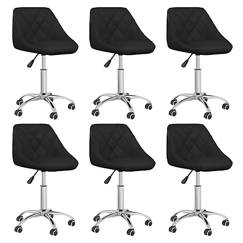 YITHOPI Esszimmerstühle 6 STK. Drehbar Schwarz Kunstleder Bequeme Stühle Stühle Esszimmer für Esszimmerstuhl von YITHOPI