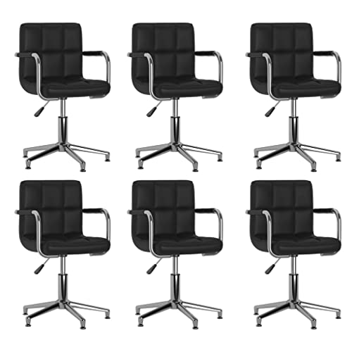 YITHOPI Esszimmerstühle 6 STK. Drehbar Schwarz Kunstleder Stühle Esszimmer Wohnzimmerstühle für Schlafzimmer von YITHOPI
