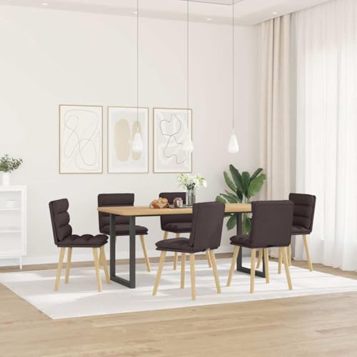 YITHOPI Esszimmerstühle 6 STK. Dunkelbraun Stoff Wohnzimmerstühle Küchenstühle für Schlafzimmer von YITHOPI