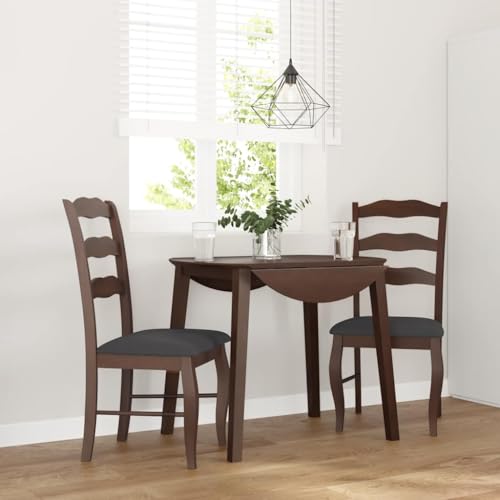 YITHOPI Esszimmerstühle mit Kissen 2 STK. Braun Massivholz Gummibaum Esszimmermöbel Sitzgelegenheiten für Wohnzimmer von YITHOPI