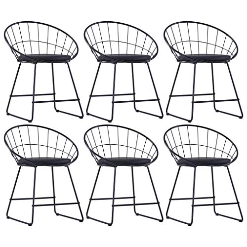 YITHOPI Esszimmerstühle mit Kunstledersitzen 6 STK. Schwarz Stahl Wohnzimmerstühle Sitzgelegenheiten für Wohnzimmer YITHOPI Esszimmerstühle mit Kunstledersitzen 6 STK. Schwarz Stahl Wohnzimmerstühle Sitzgelegenheiten für Wohnzimmer von YITHOPI