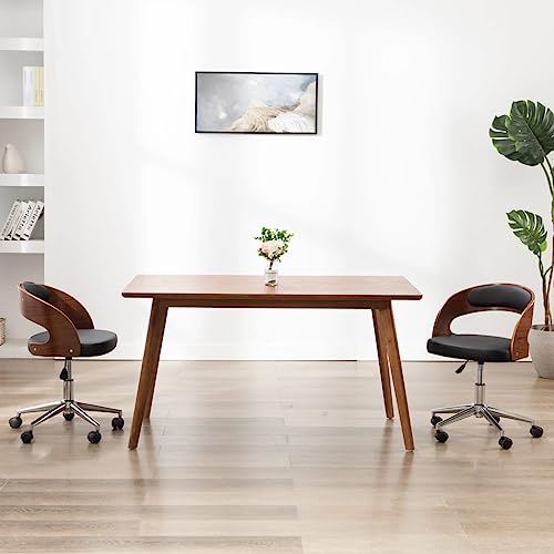 YITHOPI Esszimmerstuhl Drehbar Schwarz Bugholz und Kunstleder Sitzgelegenheiten Küchenstühle für Esszimmerstuhl von YITHOPI