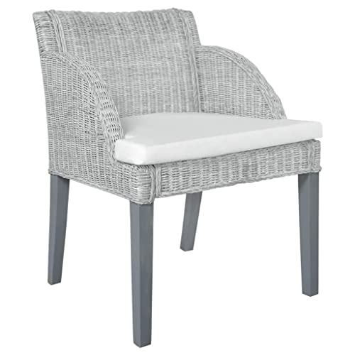 YITHOPI Esszimmerstuhl mit Kissen Grau Natur Rattan Küchenstühle Bequeme Stühle für Wohnzimmer YITHOPI Esszimmerstuhl mit Kissen Grau Natur Rattan Küchenstühle Bequeme Stühle für Wohnzimmer von YITHOPI