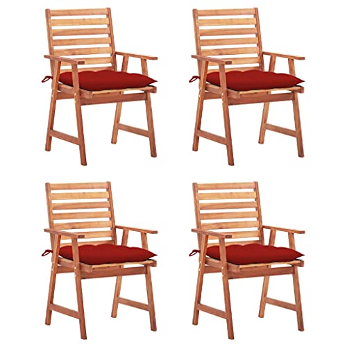 YITHOPI Garten-Essstühle 4 STK. mit Kissen Massivholz Akazie Balkonstühle Sitzmöbel für Draußen für Terrassen von YITHOPI