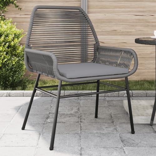 YITHOPI Gartenstühle 2 STK. mit Kissen Grau Poly Rattan Gartenbestuhlung Sitzmöbel für Draußen für Rasenflächen YITHOPI Gartenstühle 2 STK. mit Kissen Grau Poly Rattan Gartenbestuhlung Sitzmöbel für Draußen für Rasenflächen von YITHOPI
