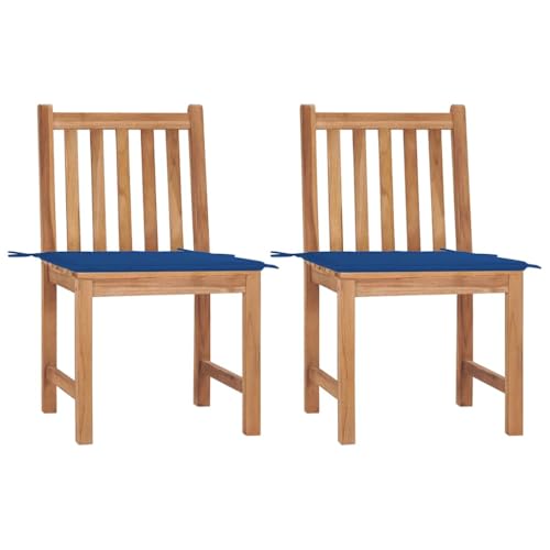 YITHOPI Gartenstühle 2 STK. mit Kissen Massivholz Teak Balkonstühle Gartenbestuhlung für Rasenflächen von YITHOPI
