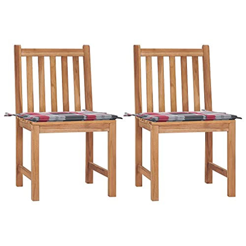 YITHOPI Gartenstühle 2 STK. mit Kissen Massivholz Teak Terrassenmöbel Gartenmöbel für Rasenflächen von YITHOPI