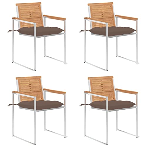 YITHOPI Gartenstühle 4 STK. mit Kissen Massivholz Teak Outdoor-Stühle Gartenbestuhlung für Rasenflächen YITHOPI Gartenstühle 4 STK. mit Kissen Massivholz Teak Outdoor-Stühle Gartenbestuhlung für Rasenflächen von YITHOPI