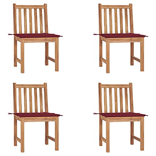 YITHOPI Gartenstühle 4 STK. mit Kissen Massivholz Teak Terrassenstühle Balkonstühle für Innenhöfe von YITHOPI