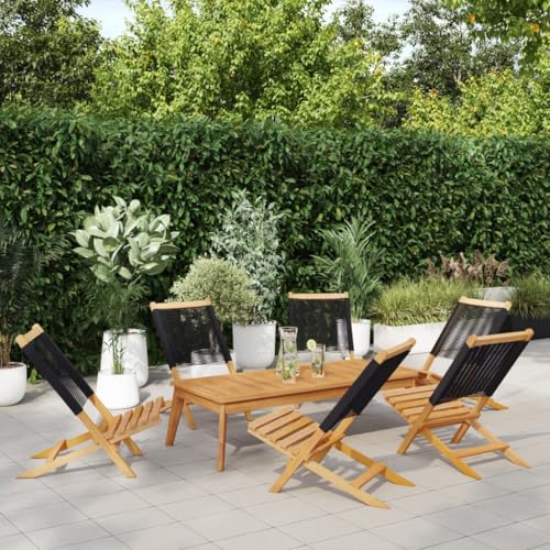 YITHOPI Gartenstühle 6 STK. Klappbar Schwarz Massivholz Akazie Outdoor-Stühle Terrassenmöbel für Schwimmbäder YITHOPI Gartenstühle 6 STK. Klappbar Schwarz Massivholz Akazie Outdoor-Stühle Terrassenmöbel für Schwimmbäder von YITHOPI