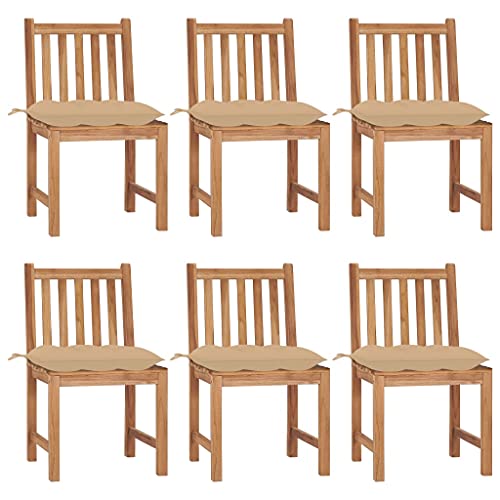 YITHOPI Gartenstühle 6 STK. mit Kissen Massivholz Teak Gartenmöbel Freizeitstühle für Rasenflächen YITHOPI Gartenstühle 6 STK. mit Kissen Massivholz Teak Gartenmöbel Freizeitstühle für Rasenflächen von YITHOPI