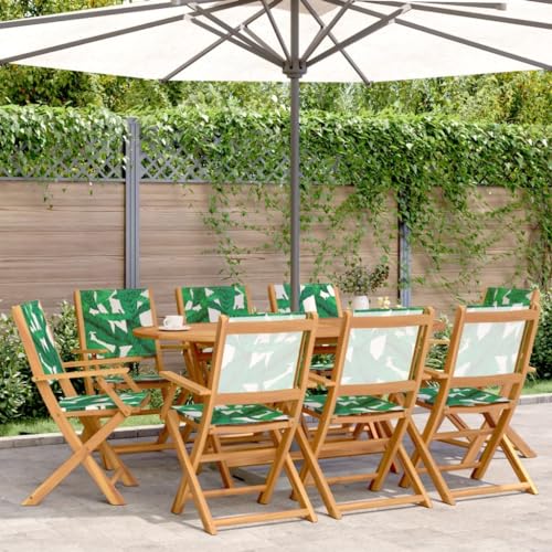 YITHOPI Gartenstühle 8 STK. Klappbar Grün Stoff und Massivholz Freizeitstühle Terrassenstühle für Innenhöfe von YITHOPI
