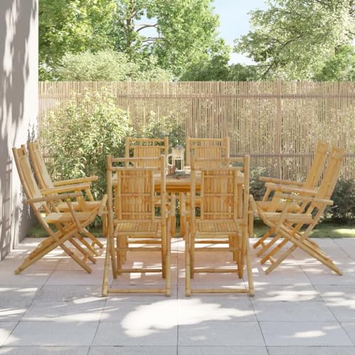 YITHOPI Gartenstühle 8 STK. Klappbar Outdoor-Stühle Gartenmöbel für Schwimmbäder 53x66x99 cm Bambus von YITHOPI