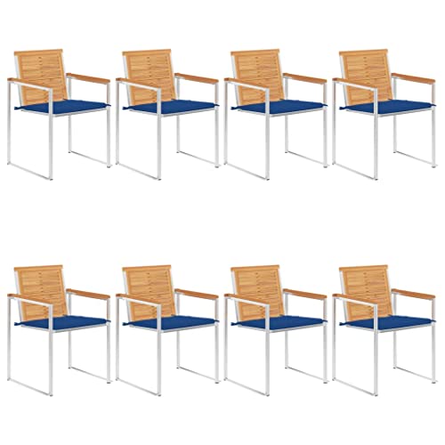 YITHOPI Gartenstühle 8 STK. mit Kissen Massivholz Teak Outdoor-Stühle Gartenbestuhlung für Terrassen von YITHOPI