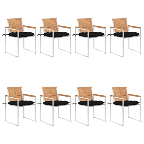 YITHOPI Gartenstühle 8 STK. mit Kissen Massivholz Teak Outdoor-Stühle Sitzmöbel für Draußen für Rasenflächen YITHOPI Gartenstühle 8 STK. mit Kissen Massivholz Teak Outdoor-Stühle Sitzmöbel für Draußen für Rasenflächen von YITHOPI
