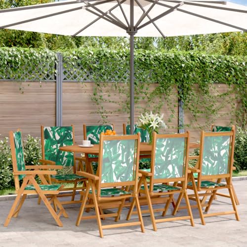 YITHOPI Gartenstühle Verstellbar 8 STK. Grün Stoff und Massivholz Freizeitstühle Outdoor-Stühle für Terrassen von YITHOPI