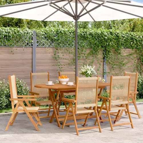 YITHOPI Gartenstuhl Verstellbar 6 STK. Beige Massivholz Akazie Freizeitstühle Gartenmöbel für Terrassen YITHOPI Gartenstuhl Verstellbar 6 STK. Beige Massivholz Akazie Freizeitstühle Gartenmöbel für Terrassen von YITHOPI