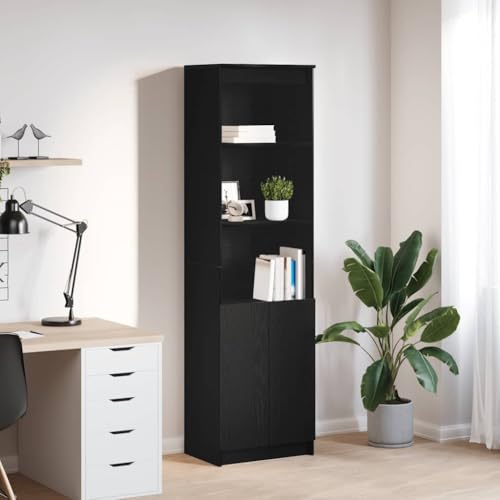 YITHOPI Highboard Schwarz Eichen-Optik Wohnzimmerschränke für Wohnzimmer Küche 50x35x180 cm Holzwerkstoff von YITHOPI