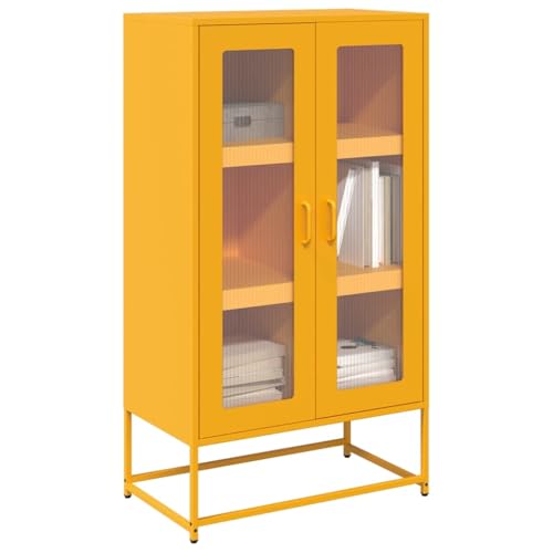 YITHOPI Highboard Senfgelb Wohnzimmerschränke für Diele Schlafzimmer 68x39x123 cm Stahl von YITHOPI