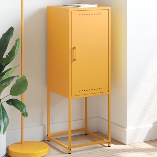 YITHOPI Highboard Senfgelb Wohnzimmerschrank für Küche Schlafzimmer 36x39x107 cm Stahl von YITHOPI