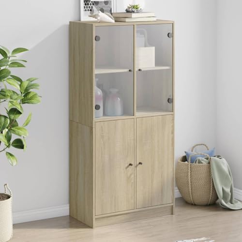 YITHOPI Highboard mit Türen Sonoma-Eiche Wohnzimmerschrank für Diele Küche 68x37x142 cm Holzwerkstoff YITHOPI Highboard mit Türen Sonoma-Eiche Wohnzimmerschrank für Diele Küche 68x37x142 cm Holzwerkstoff von YITHOPI