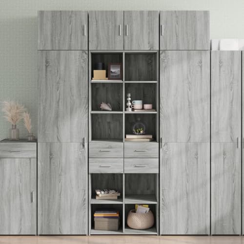 YITHOPI Hochschrank Grau Sonoma flurschrank für Schlafzimmer Wohnzimmer 70x42,5x225 cm Holzwerkstoff von YITHOPI