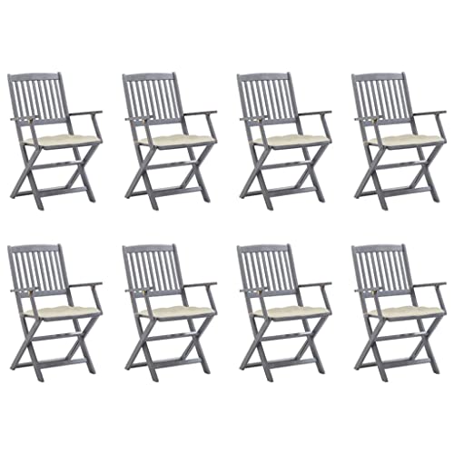 YITHOPI Klappbare Gartenstühle 8 STK. mit Kissen Massivholz Akazie Terrassenmöbel Sitzmöbel für Draußen für Innenhöfe YITHOPI Klappbare Gartenstühle 8 STK. mit Kissen Massivholz Akazie Terrassenmöbel Sitzmöbel für Draußen für Innenhöfe von YITHOPI