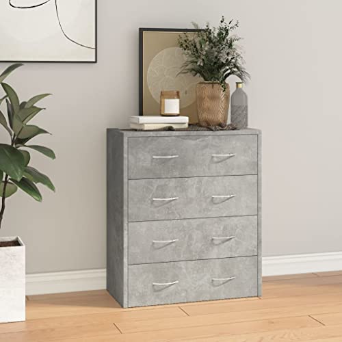 YITHOPI Kommode mit 4 Schubladen Wohnzimmerschränke für Wohnzimmer Küche 60x30,5x71 cm Betongrau von YITHOPI