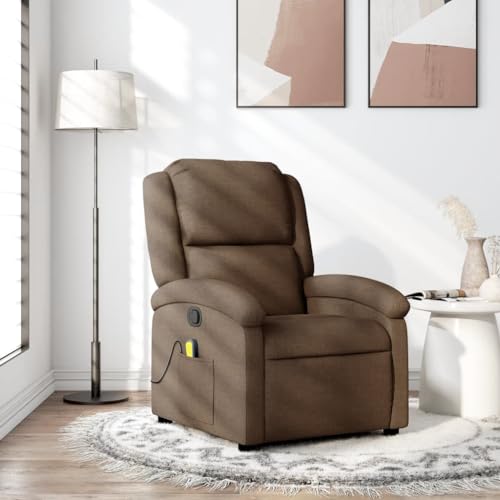 YITHOPI Massagesessel Braun Stoff Lesesessel Stuhl für Wohnzimmer Büro von YITHOPI