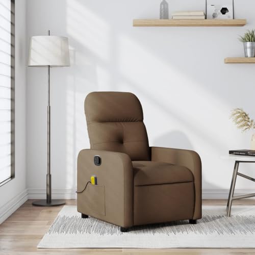 YITHOPI Massagesessel Braun Stoff Wartezimmerstuhl Schlafzimmerstuhl für Wohnzimmer Büro von YITHOPI